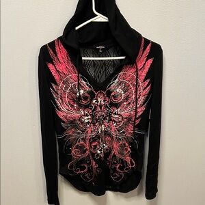 Ransom Black Hoodie with Pink and White Graphic